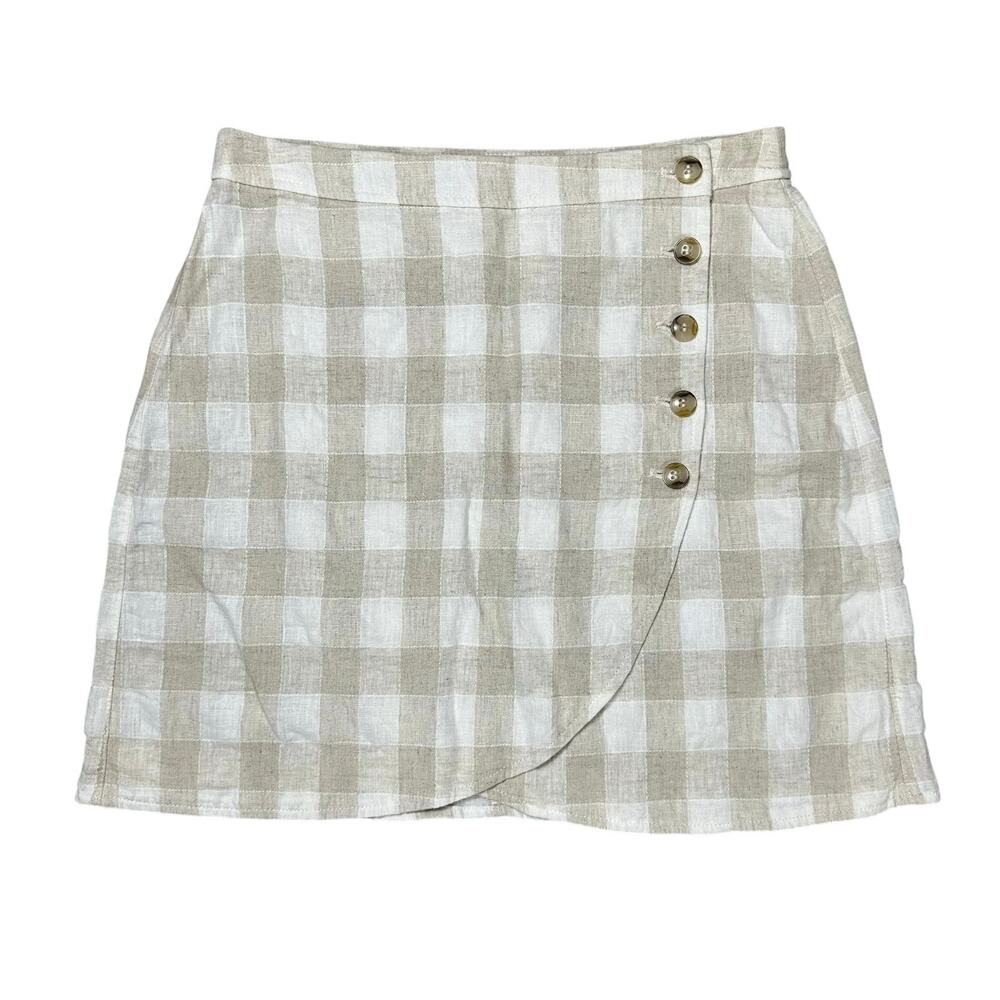 Madewell Linen-Blend Tulip-Hem Mini Skirt